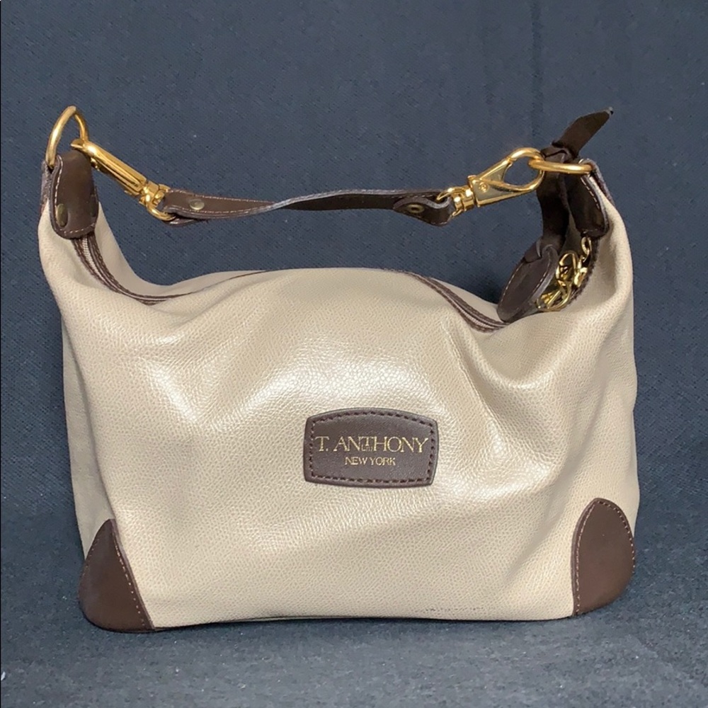 T. Anthony Tan Brown Vegan Leather Hobo Handbag